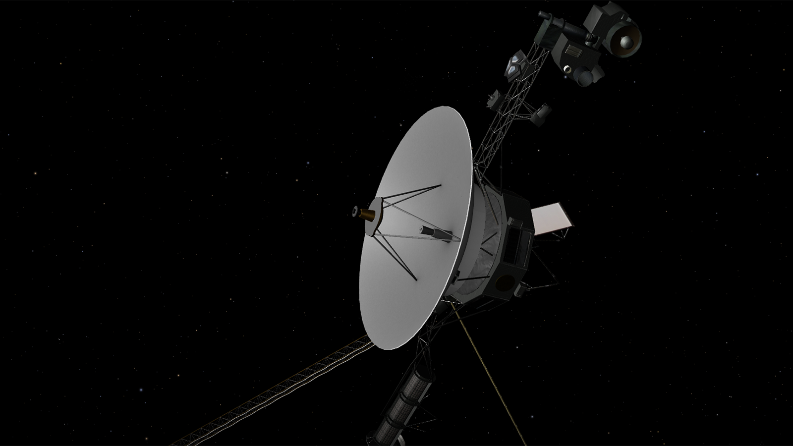 Voyager 2 with its large dish antenna